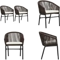 vidaXL Gartenstühle 2 Stk. Braun PE Rattan - Gartenstuhl - Gartenstühle - Outdoor Stuhl - Outdoor Stühle
