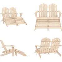vidaXL 2 Sitzer Adirondack Gartenbank mit Fußstütze Tannenholz - Gartenstuhl - Gartenstühle - Gartensessel - Außenstuhl