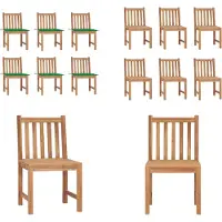 vidaXL Gartenstühle 6 Stk. mit Kissen Massivholz Teak - Gartenstuhl - Gartenstühle - Holz-Gartenstuhl - Holz-Gartenstühle