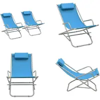 vidaXL Schaukelstühle 2 Stk. Stahl Blau - Schaukelstuhl - Schaukelstühle - Liegestuhl - Liegestühle
