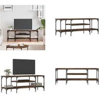 vidaXL TV Schrank Räuchereiche 121x35x45 cm Holzwerkstoff & Eisen - TV-Schrank - TV-Schränke - TV-Ständer - TV-Möbel