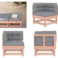 vidaXL Ecksofa mit Kissen Massivholz Douglasie
