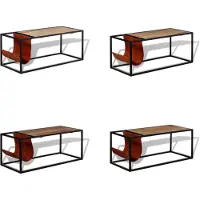 vidaXL Couchtisch mit Zeitschriftenhalter aus Echtleder 110x50x45 cm