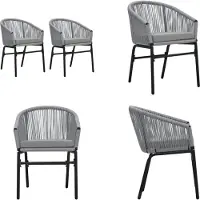 vidaXL Gartenstühle 2 Stk. Anthrazit PE Rattan - Gartenstuhl - Gartenstühle - Outdoor Stuhl - Outdoor Stühle