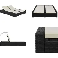vidaXL Doppel Sonnenliege Poly Rattan Schwarz - Liege - Liegestühle - Rattan Sonnenliege - Rattan Sonnenliegen
