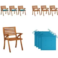 vidaXL Garten Essstühle mit Kissen 3 Stk. Massivholz Akazie - Esszimmerstuhl - Esszimmerstühle - Esszimmerstühle Aus Holz - Esszimmerstuhl Mit Kissen