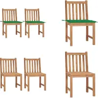 vidaXL Gartenstühle 2 Stk. mit Kissen Massivholz Teak - Gartenstuhl - Gartenstühle - Holz-Gartenstuhl - Holz-Gartenstühle