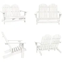 vidaXL 2 Sitzer Adirondack Gartenbank Massivholz Tanne Weiß - Gartenstuhl - Gartenstühle - Gartensessel - Außenstuhl