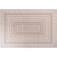 Beliani Teppich Jute beige / weiss 160 x 230 cm geometrisches Muster Kurzflor BAGLAR