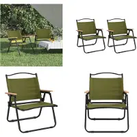 vidaXL Campingstühle 2 Stk. Grün 54x43x59 cm Oxford Gewebe - Campingstuhl - Campingstühle - Strandstuhl - Picknickstuhl