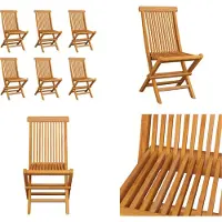vidaXL Klappbare Gartenstühle 6 Stk. Massivholz Teak - Gartenstuhl - Gartenstühle - Holz-Gartenstuhl - Holz-Gartenstühle