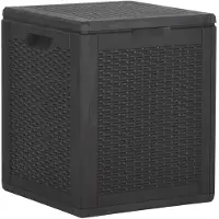 vidaXL Garten-Aufbewahrungsbox 90 L Schwarz PP Rattan