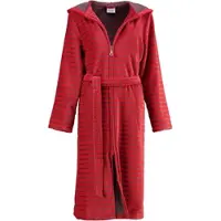 Cawö Bademantel 1492 Kapuze & Reißverschluss Rot Damen-38