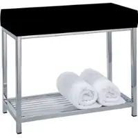 DECOR WALTHER Badezimmerhocker DW 77 Chrom Schwarz
