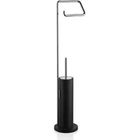 DECOR WALTHER Toilettenpapierhalter Stone Matt Schwarz Chrome