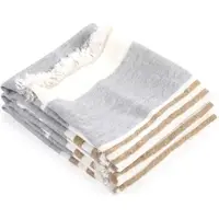 Libeco Gästehandtuch The Belgian Towel Ash Stripe Linnen (6er Set)