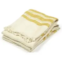 Libeco Gästehandtuch The Belgian Towel Mustard Stripe Linnen (6er Set)