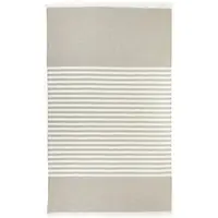 Libeco Plaid Camille Stripe Weiß / Grau-140 x 220 cm