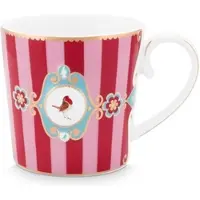 Pip studio Becher Pip Studio Love Birds Stripes Red Pink Larg 250ml (6er Set)