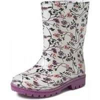 Gevavi Gummistiefel Kids Rose Weiß Blume-Schuhgröße 25