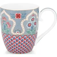 Pip studio Becher Flower Festival Scallop Deco Light Blue 450 ml (Set von 6)