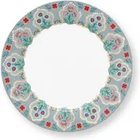 Pip studio Frühstücksteller Flower Festival Deco Light Blue 21 cm (Set von 6)