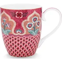 Pip studio Tasse Flower Festival Scallop Deco Dark Pink 450 ml (6er-Set)