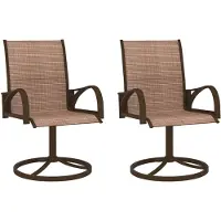 vidaXL Garten-Drehstühle 2 Stk. Textilene und Stahl Braun
