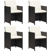vidaXL Gartenstühle 4 Stk. Poly Rattan Schwarz