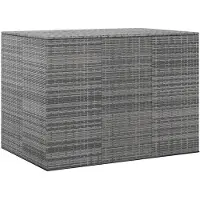 vidaXL Garten-Kissenbox PE Rattan 145x100x103 cm Grau