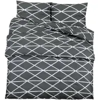 vidaXL Bettwäsche-Set Grau 240x220 cm Baumwolle