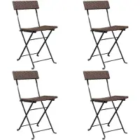 vidaXL Bistrostühle 4 Stk. Klappbar Braun Poly Rattan und Stahl