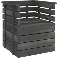 vidaXL Gartensessel Massivholz Kiefer Dunkelgrau