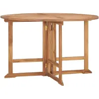 vidaXL Garten-Esstisch Klappbar Ø110x75 cm Massivholz Teak
