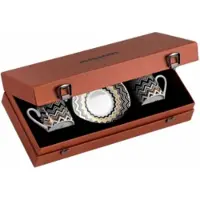 Missoni Geschenkbox Tasse & Untertasse Luxury Gift Box Zig Zag Gold 120ml (Set von 2)