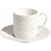 Missoni Tasse & Untertasse Zig Zag White 120 ml (Set von 6)