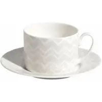 Missoni Tasse & Untertasse Zig Zag White 220 ml (Set von 6)