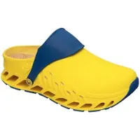 Scholl Clog Evoflex Yellow Navy Blue Unisex-Schuhgröße 35