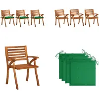 vidaXL Garten Essstühle mit Kissen 3 Stk. Massivholz Akazie - Esszimmerstuhl - Esszimmerstühle - Esszimmerstühle Aus Holz - Esszimmerstuhl Mit Kissen