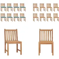 vidaXL Gartenstühle 8 Stk. mit Kissen Massivholz Teak - Gartenstuhl - Gartenstühle - Holz-Gartenstuhl - Holz-Gartenstühle