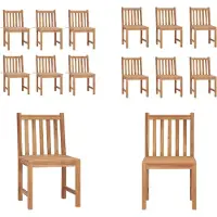 vidaXL Gartenstühle 6 Stk. mit Kissen Massivholz Teak - Gartenstuhl - Gartenstühle - Holz-Gartenstuhl - Holz-Gartenstühle