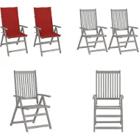 vidaXL Verstellbare Gartenstühle 2 Stk. mit Auflagen Massivholz Akazie - Gartenstuhl - Gartenstühle - Stuhl - Stühle