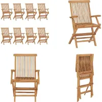 vidaXL Gartenstühle 8 Stk. Massivholz Teak - Gartenstuhl - Gartenstühle - Gartenstuhl Holz - Gartenstuhl Massivholz
