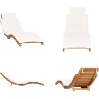 vidaXL Klappbare Sonnenliege mit Cremeweißer Auflage Massivholz Teak - Sonnenliege - Sonnenliegen - Holzliege - Holzliegen