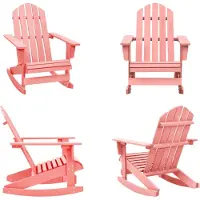 vidaXL Adirondack Schaukelstuhl Massivholz Tanne Rosa - Schaukelstuhl - Schaukelstühle - Garten-Schaukelstuhl - Garten-Schaukelstühle