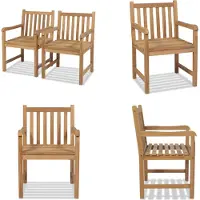 vidaXL Gartenstühle 2 Stk. Massivholz Teak - Gartenstuhl - Gartenstühle - Stuhl - Stühle