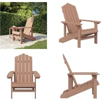 vidaXL Adirondack Gartenstuhl HDPE Braun - Gartenstuhl - Gartenstühle - Outdoor Stuhl - Gartensessel