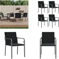 vidaXL Gartenstühle mit Kissen 4 Stk. Schwarz 56x59x84 cm Poly Rattan - Gartenstuhl - Gartenstühle - Terrassenstuhl - Outdoor Stuhl