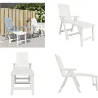 vidaXL Sonnenliege Weiß Kunststoff - Sonnenliege - Liegestuhl - Outdoor-Liege - Gartenmöbel