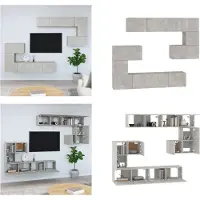 vidaXL TV Wandschrank Betongrau Holzwerkstoff - TV-Wandschrank - TV-Wandschränke - TV-Ständer - TV-Möbel